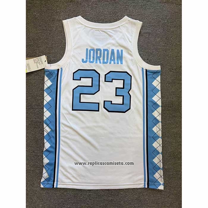 Camiseta NCAA North Carolina Tar Heels Michael Jordan #23 Blanco
